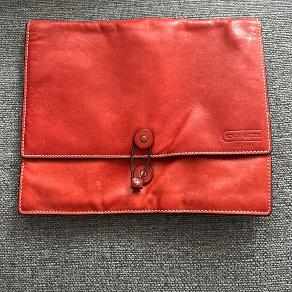 Coach Red Leather Clutch - Picture 1 of 9